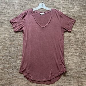 Another Love Heather Maroon V-Neck Tunic Tee